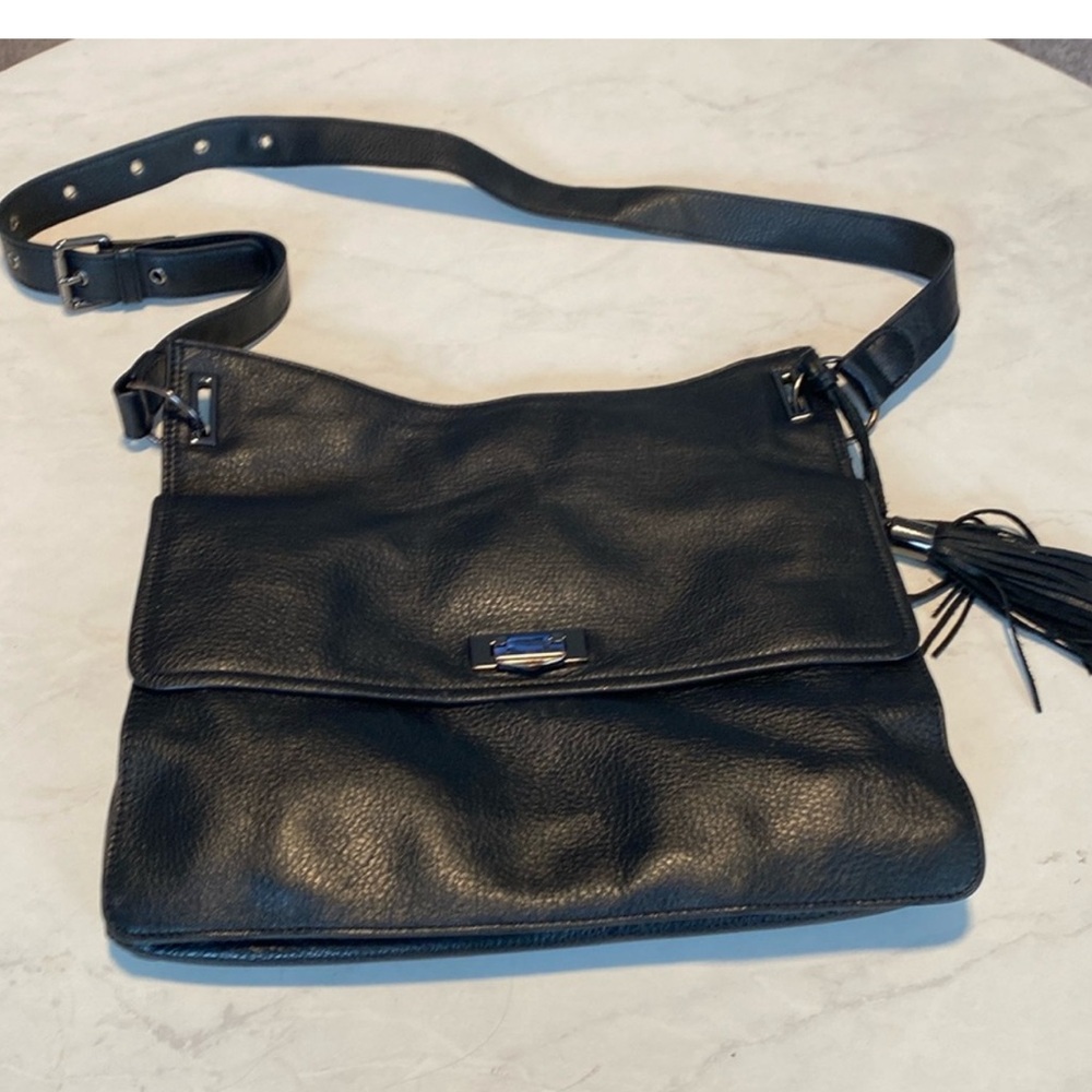 Luxurious Pebble Leather Black RACHEL Rachel Roy Shoulder, Crossbody Bag NW - Picture 11 of 12